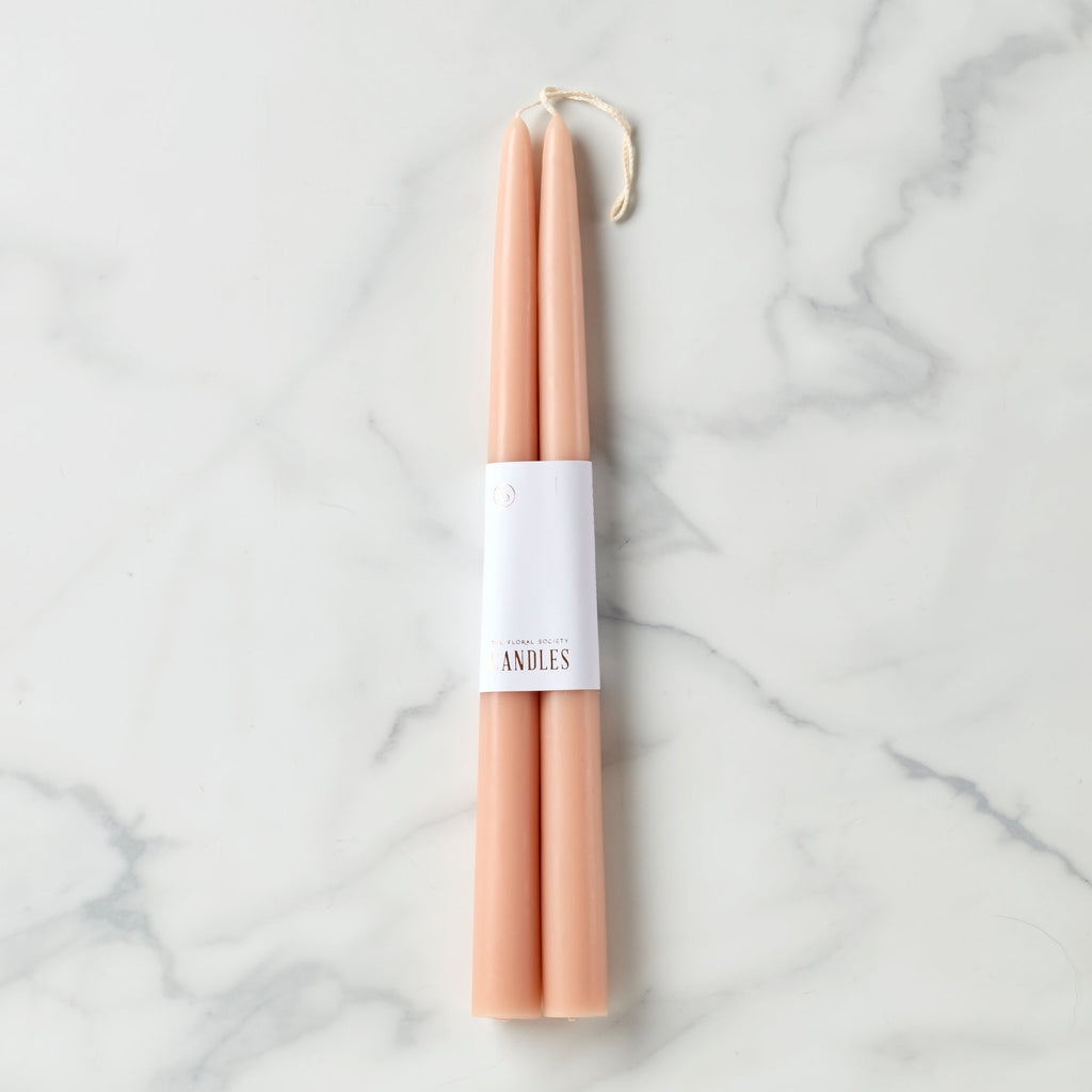 "Dipped 12"" Taper Candle Pair - Petal"