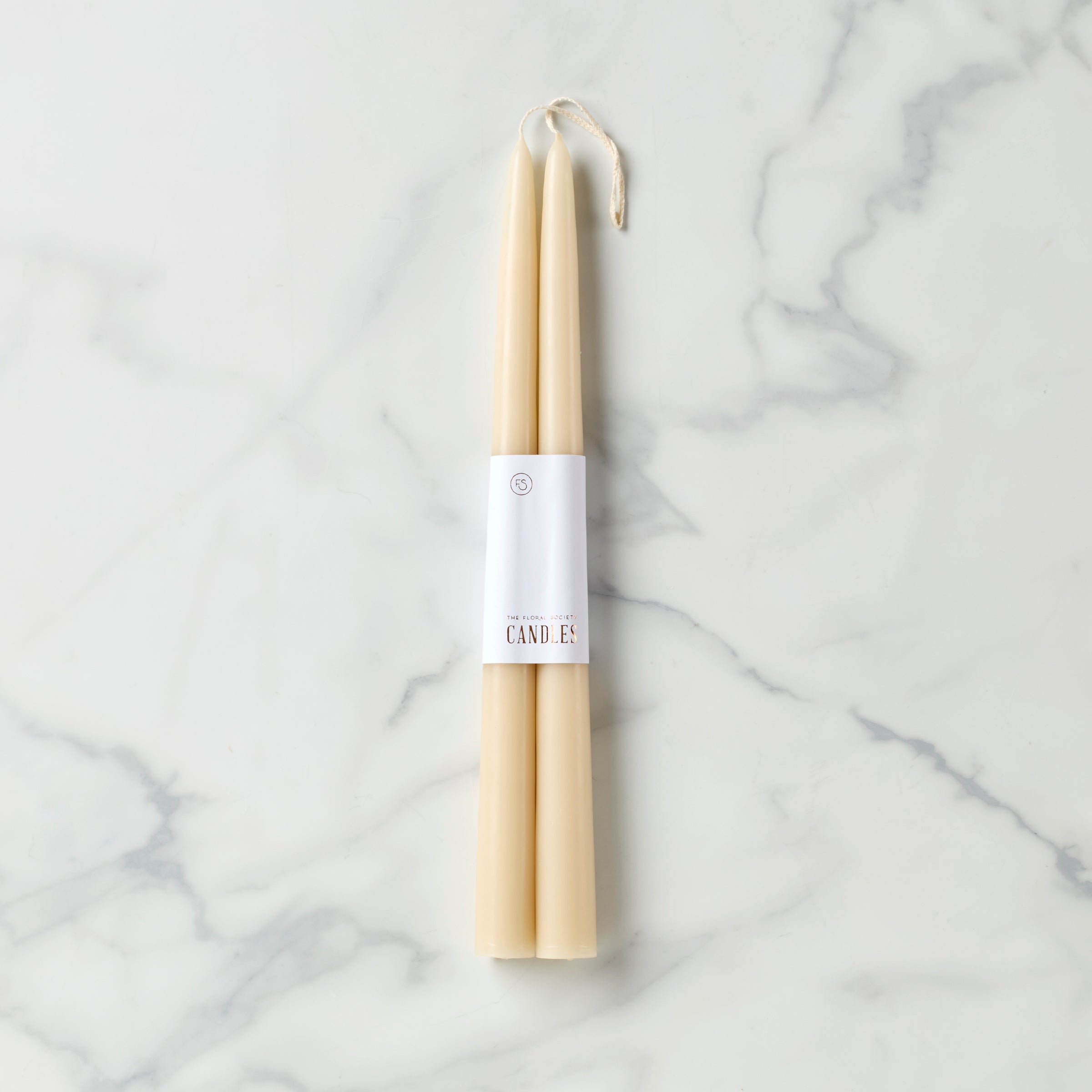 "Dipped 12"" Taper Candle Pair - Parchment"