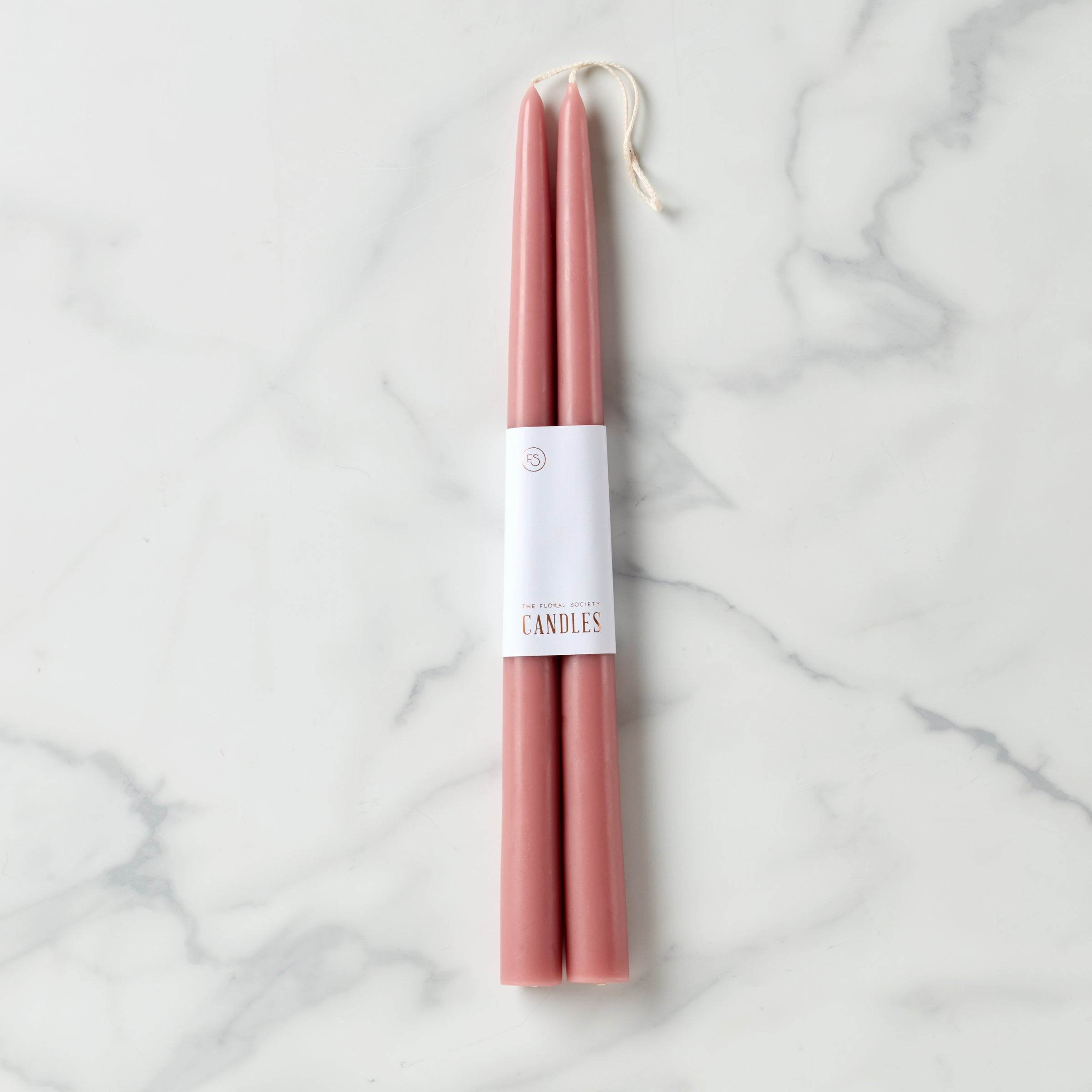 "Dipped 12"" Taper Candle Pair - Rose"