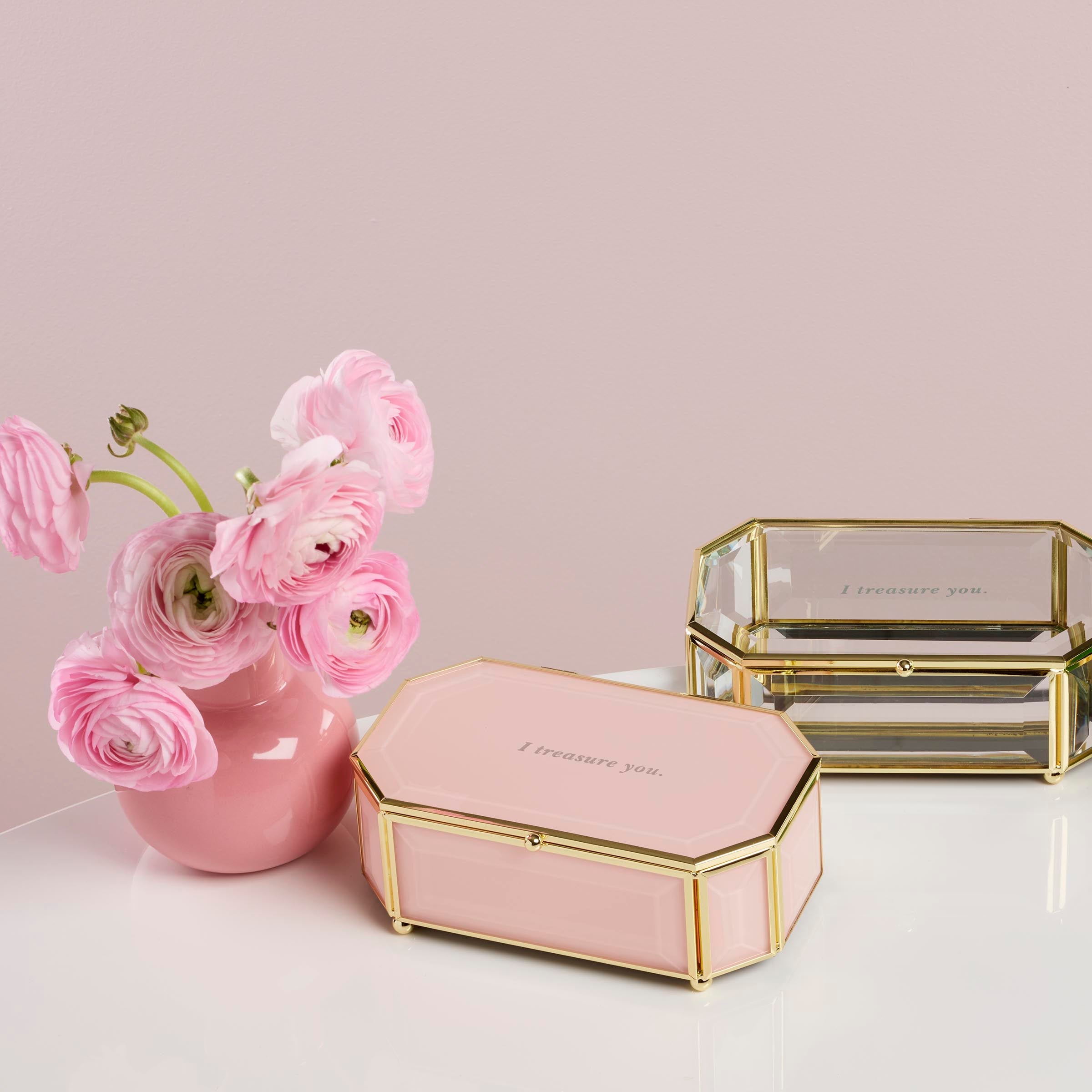 """I Treasure You"" Pink Jewelry Box"